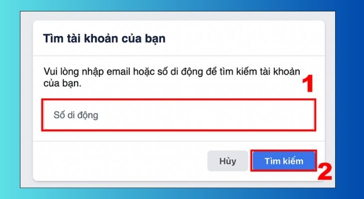 Bạn nhập email hoặc số di động đã đăng ký tài khoản