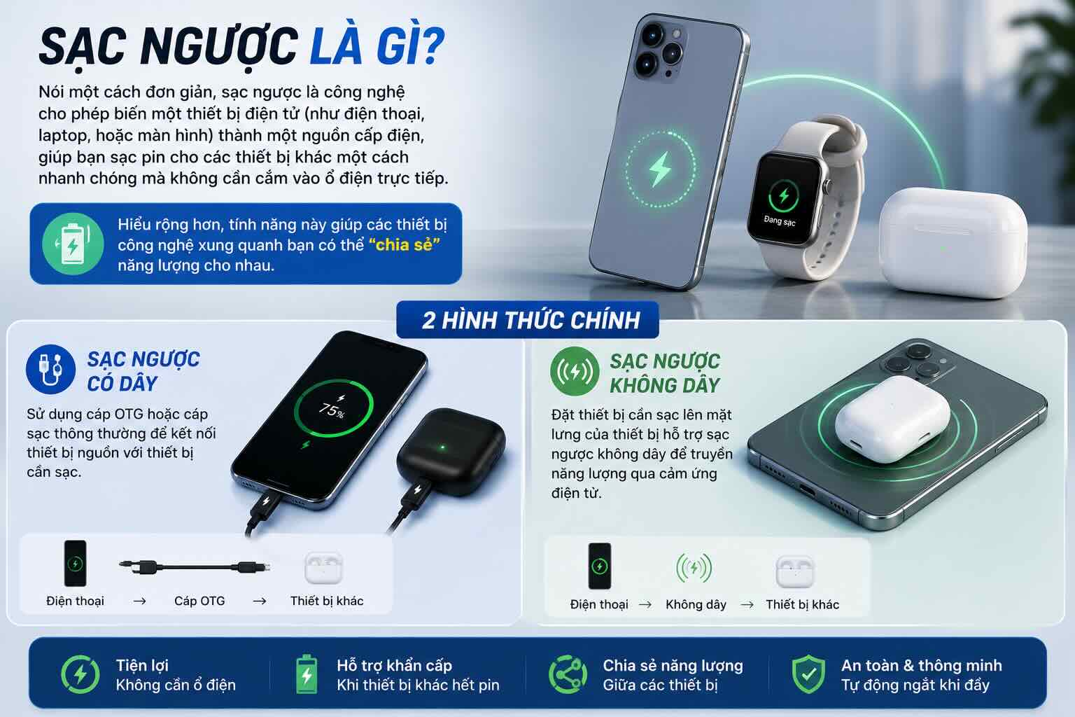 Kh&aacute;i niệm về c&aacute;c loại sạc ngược