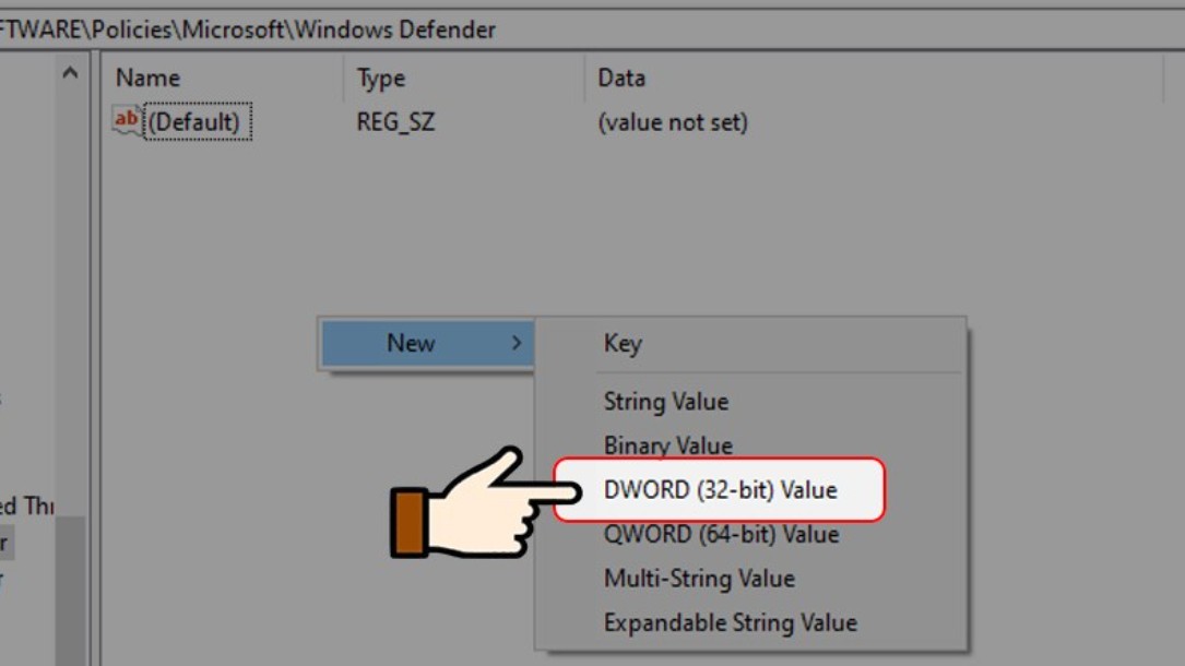 Nhấp chuột phải vào khoảng trống khung bên phải > Chọn New > Chọn DWORD (32-bit) Value