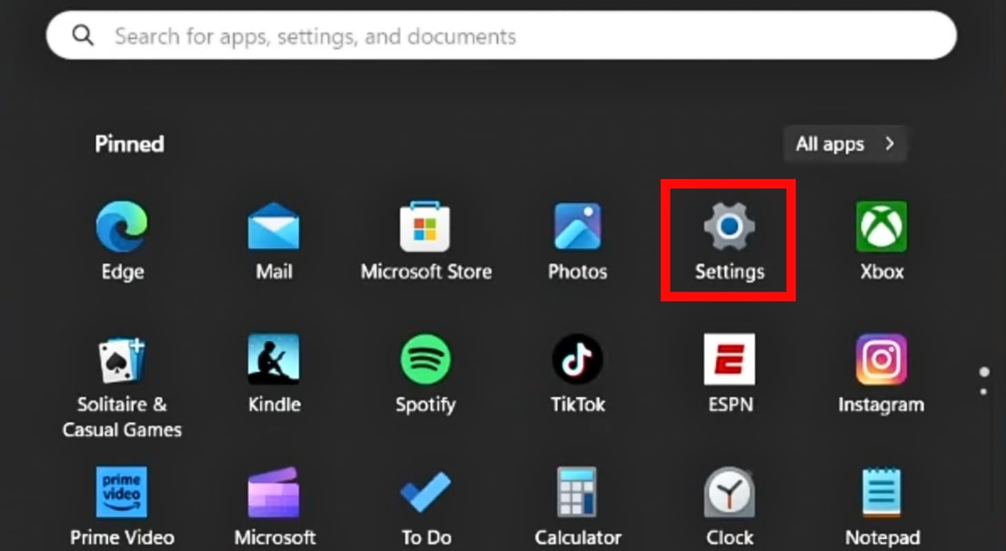 Chọn vào Settings 