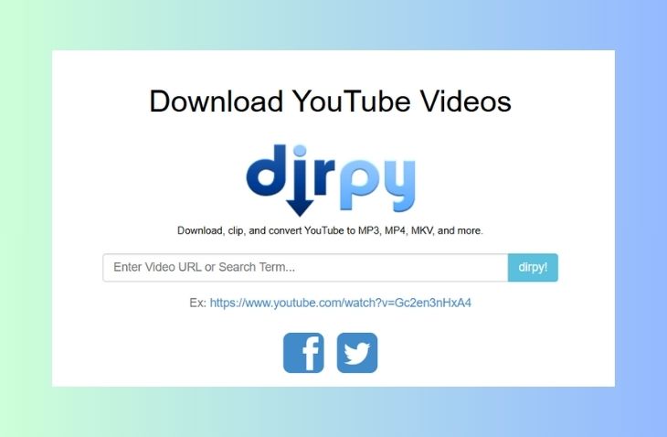 Chuyển video, nhạc YouTube sang MP3 trên Dirpy
