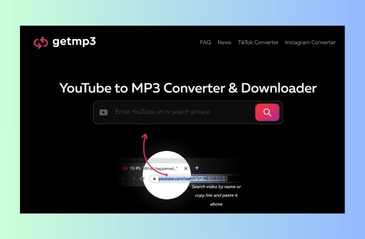Chuyển video, nhạc YouTube sang MP3 trên Getmp3 pro