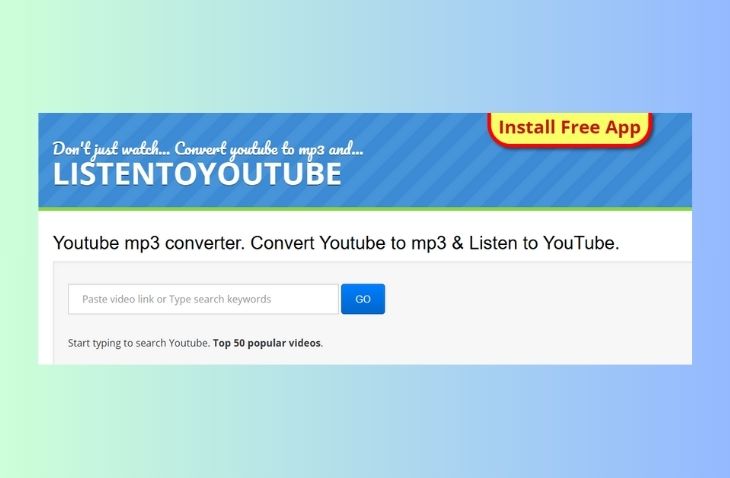 Chuyển video, nhạc YouTube sang MP3 trên ListenToYouTube