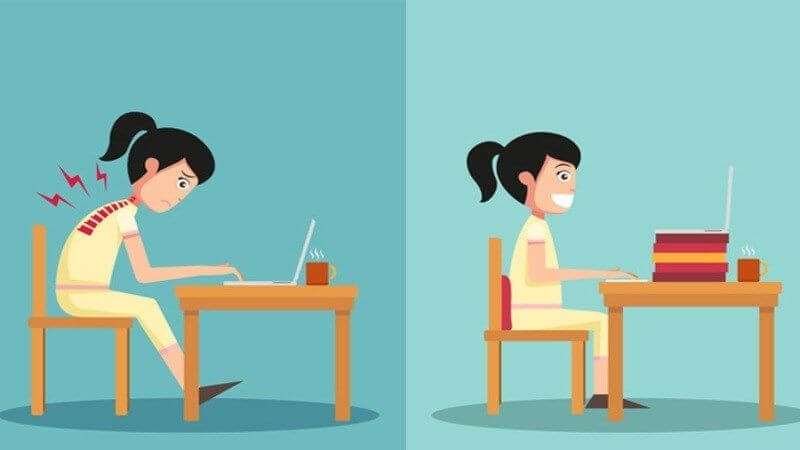 Giữ cổ thẳng hàng với cột sống và di chuyển mắt để đọc từ dòng này sang dòng khác thay vì di chuyển toàn bộ đầu