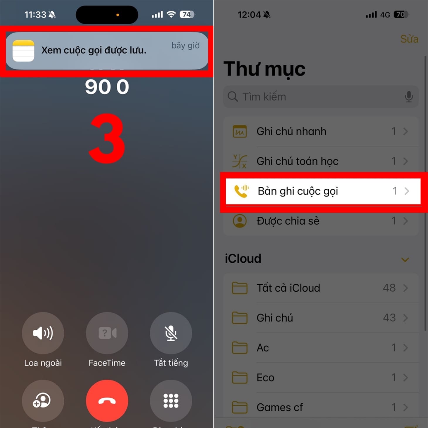 Nhấp vào thông báo Xem bản ghi Cách ghi âm cuộc gọi trên iPhone không cần app