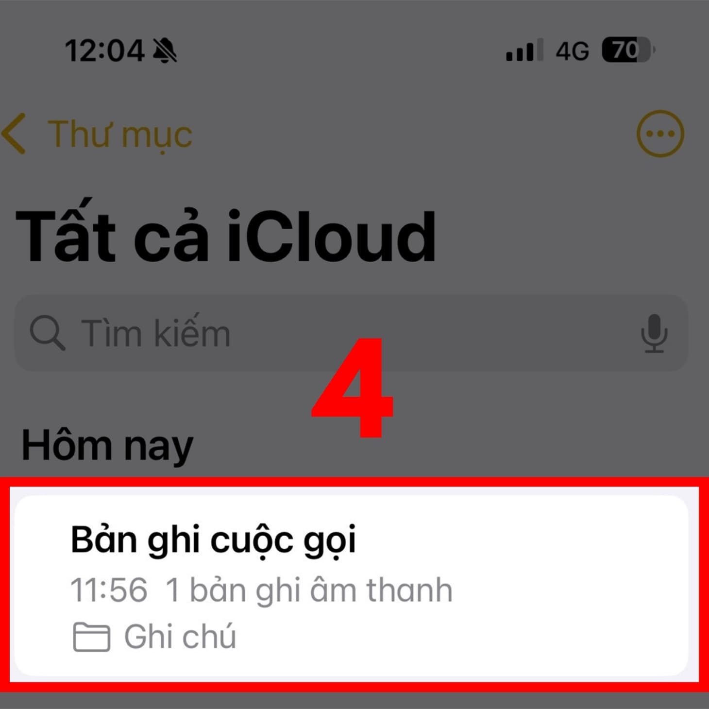 Chọn Bản ghi cuộc gọi được lưu trong Ghi chú Cách ghi âm cuộc gọi trên iPhone không cần app