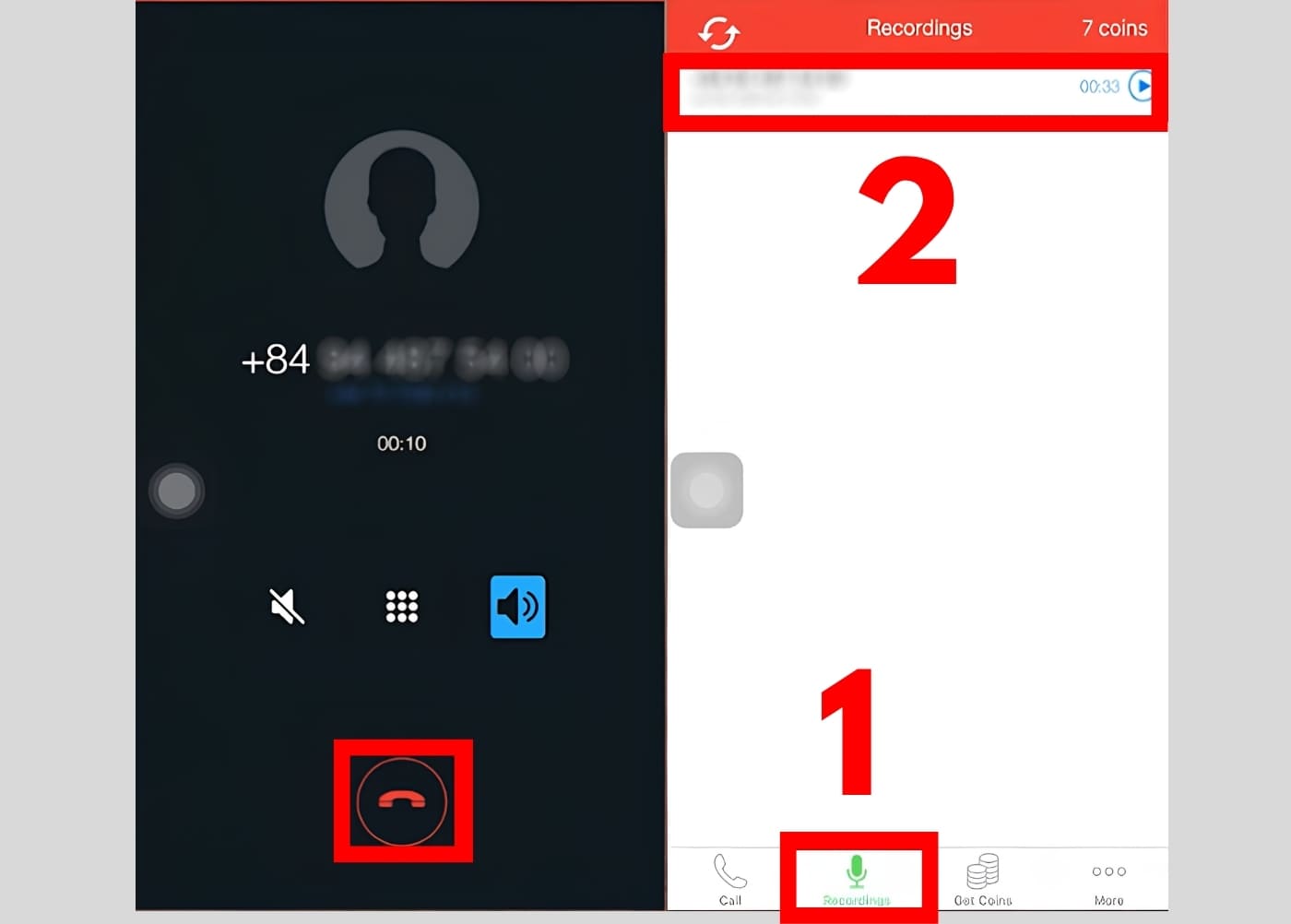Nghe lại phần ghi âm trong mục Recordings Phần mềm ghi âm cuộc gọi trên iPhone miễn phí