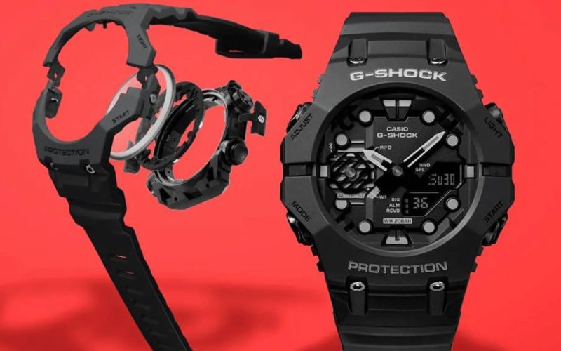 Cách chỉnh ngày giờ G-Shock: Vào chế độ giờ hiện hành, nhấn giữ (A) để cài đặt, chỉnh lần lượt các thông số