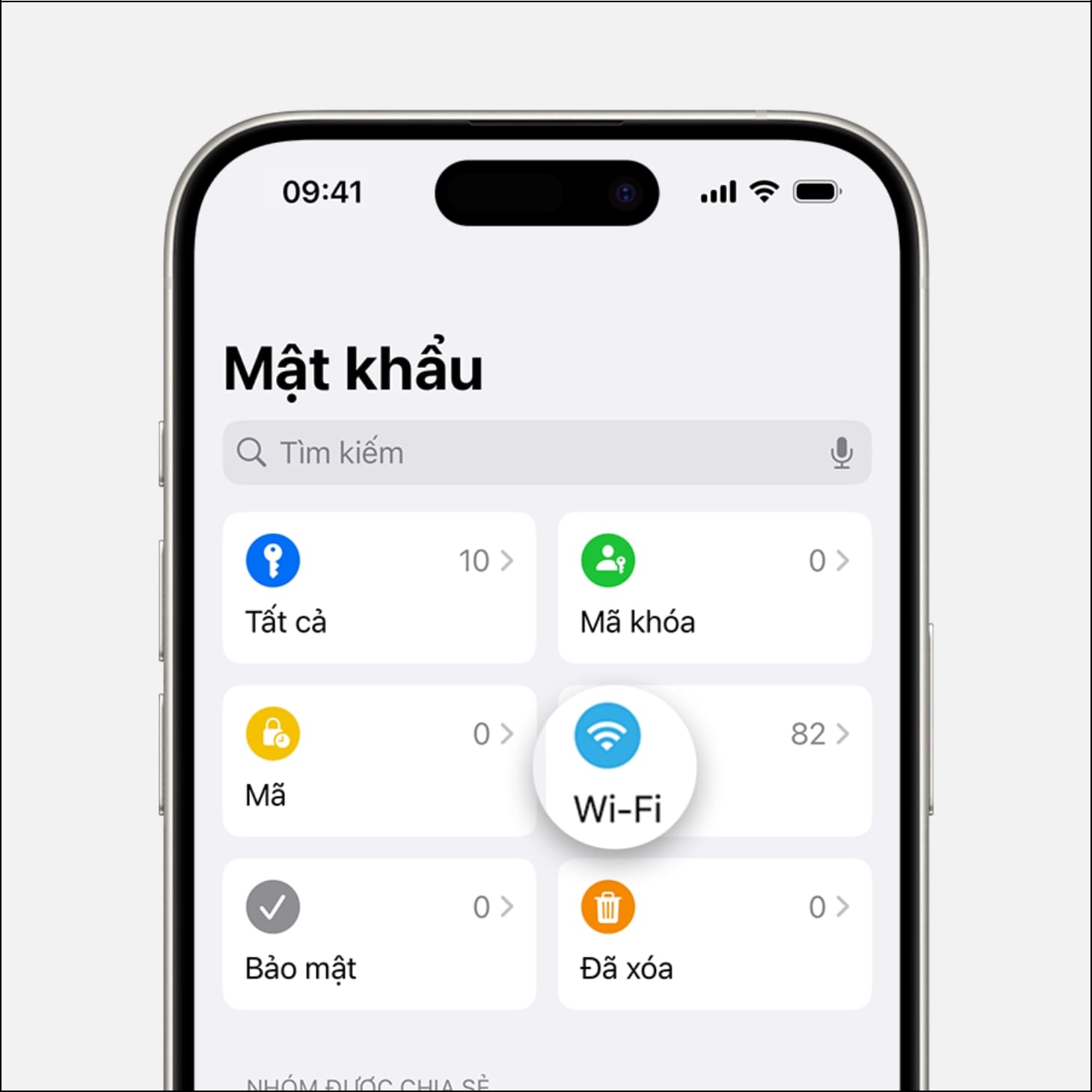 Cách xem mật khẩu Wi-Fi trên iPhone bằng ứng dụng Mật khẩu trên iOS 18