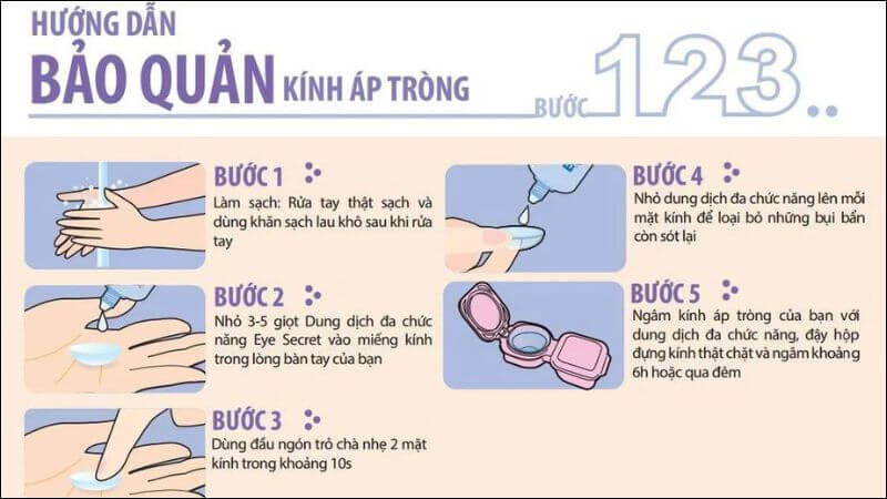 Hướng dẫn vệ sinh và bảo quản kính áp tròng đúng cách