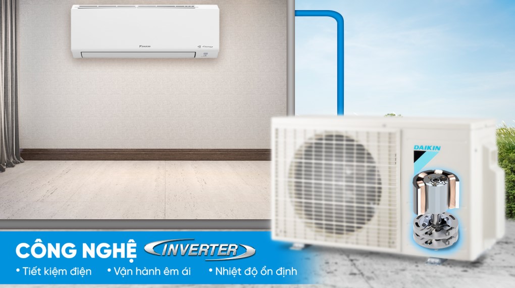 Máy lạnh Daikin Inverter 1 HP ATKB25YVMV tiết kiệm điện hiệu quả Máy lạnh Daikin Inverter 1 HP ATKB25YVMV tiết kiệm điện hiệu quả