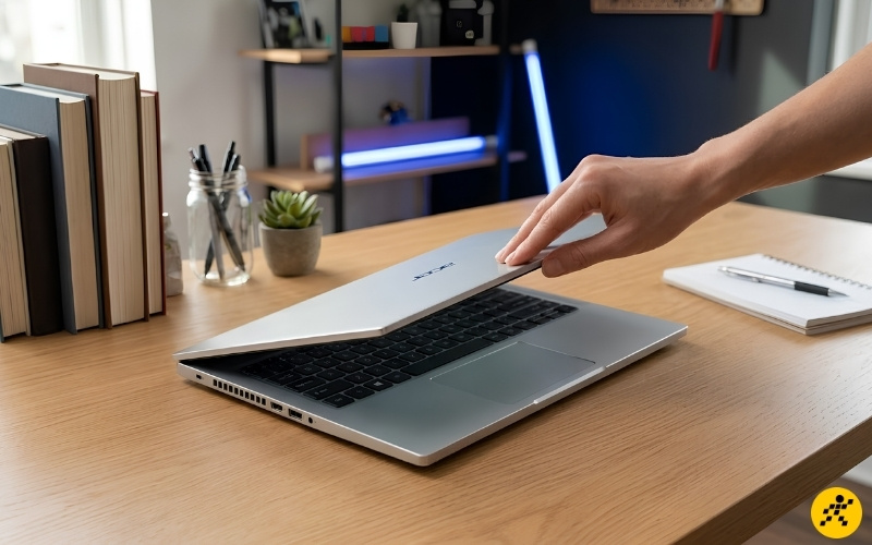 Độ bền laptop Acer ở phần bản lề sẽ cần người dùng đóng mở nhẹ nhàng Độ bền laptop Acer ở phần bản lề sẽ cần người dùng đóng mở nhẹ nhàng