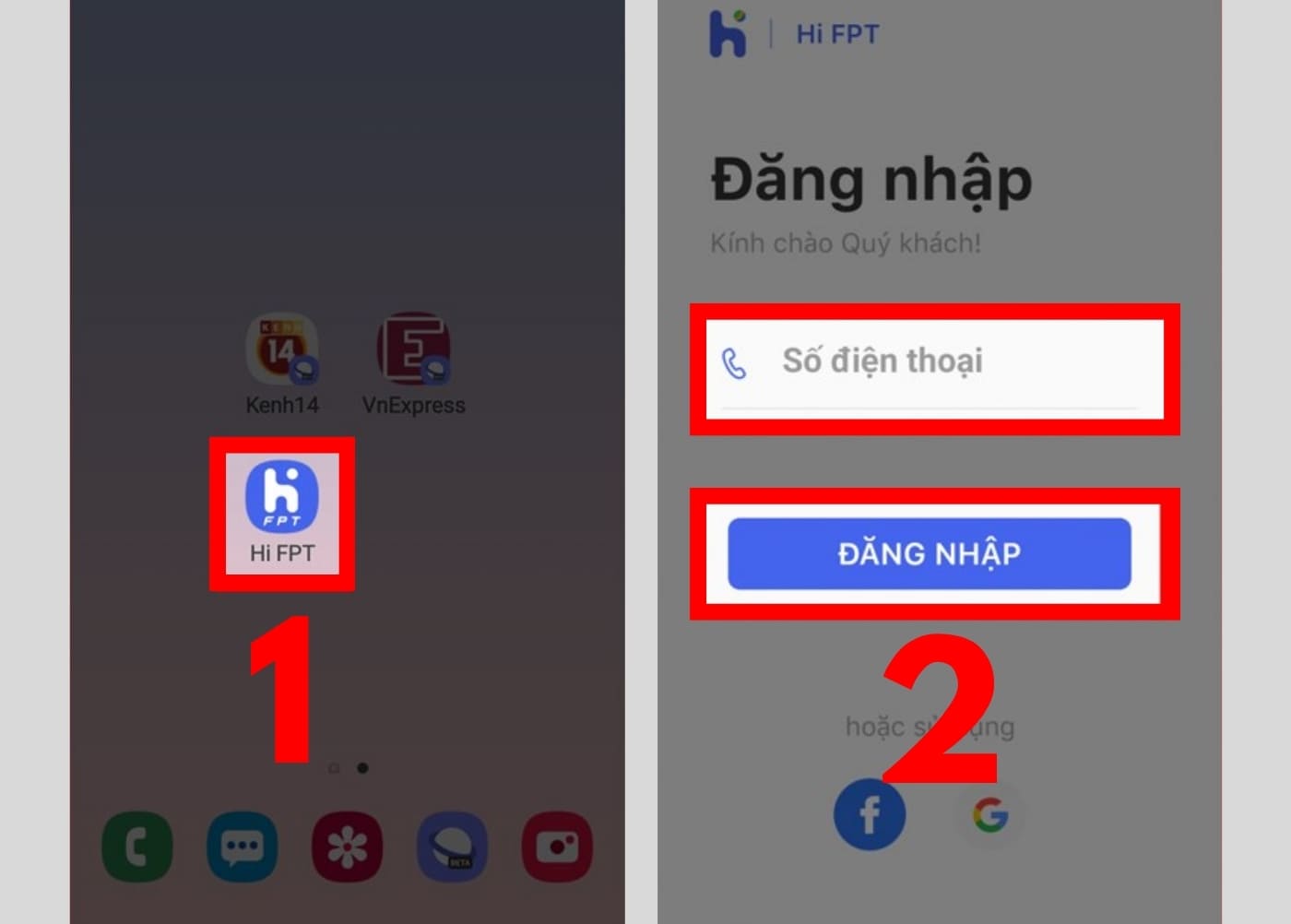 Đăng nhập vào ứng dụng Hi FPT Đăng nhập vào ứng dụng Hi FPT