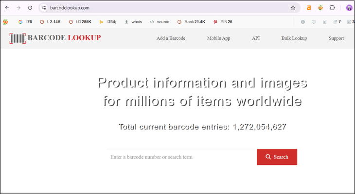 Barcode Lookup là một trang web tra cứu mã vạch trực tuyến hữu ích, cung cấp cho bạn một kho tàng thông tin chi tiết về sản phẩm