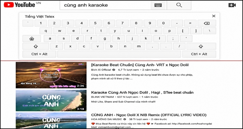 T&igrave;m kiếm b&agrave;i h&aacute;t bạn muốn h&aacute;t karaoke