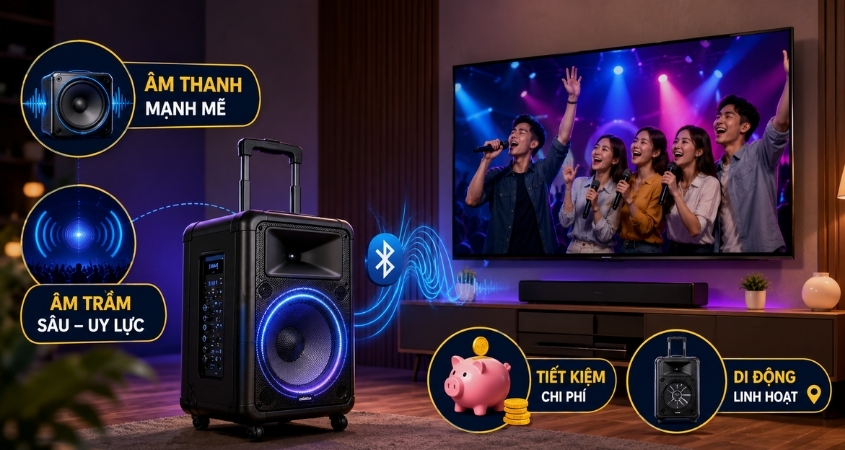 Kết nối loa k&eacute;o với tivi gi&uacute;p &acirc;m thanh to v&agrave; hay hơn