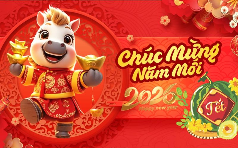 Hình tượng ngựa mạnh mẽ, Mã đáo thành công, phù hợp màn hình lớn, tôn vẻ sang trọng