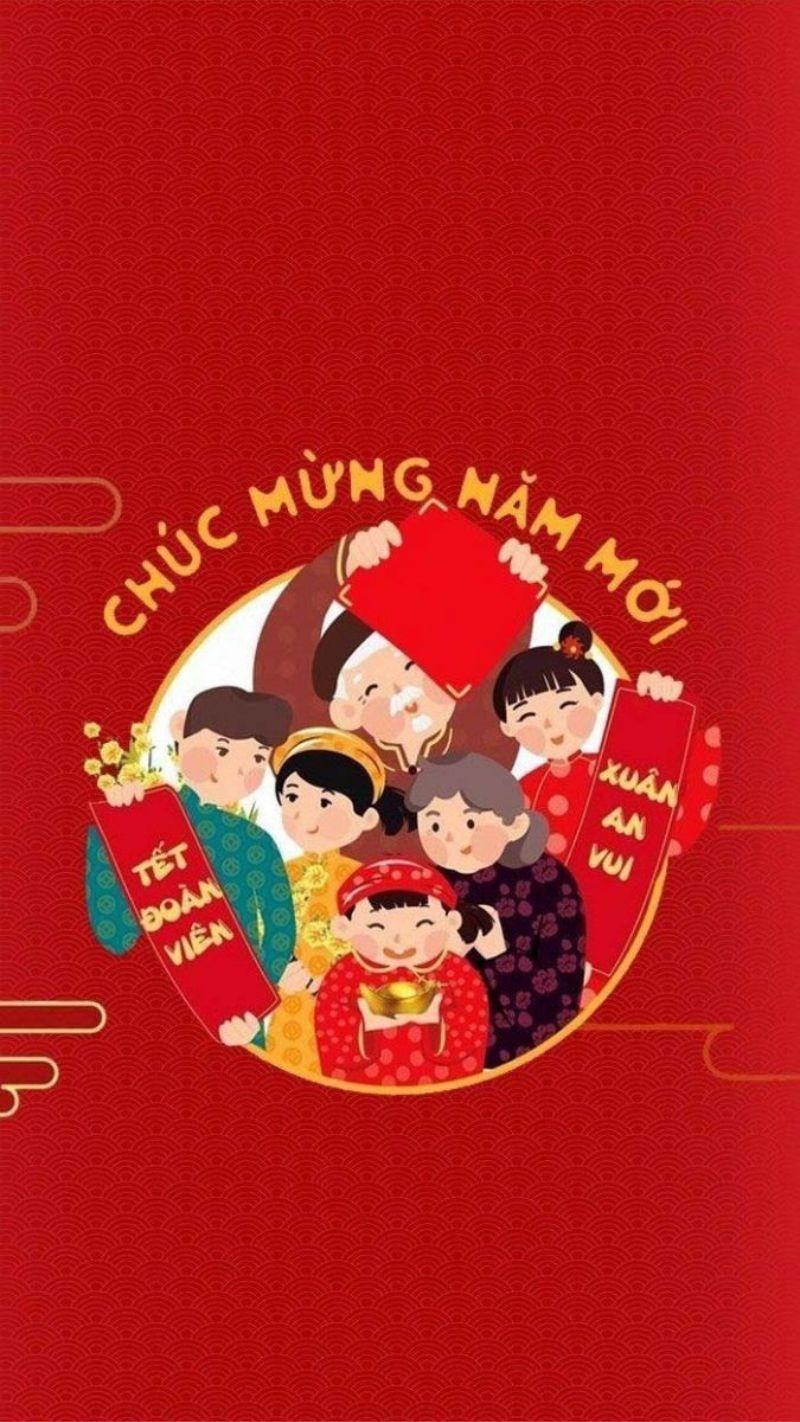 Hình nền Tết gia đình sum vầy, tái hiện bữa cơm đoàn viên ấm áp, gợi cảm giác bình yên mỗi lần mở điện thoại