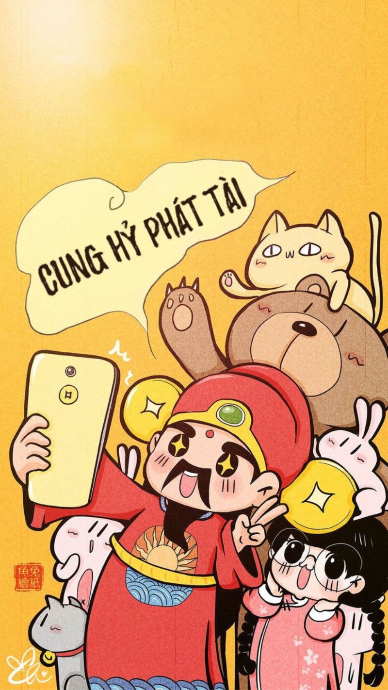 Hình nền Tết gia đình sum vầy, tái hiện bữa cơm đoàn viên ấm áp, gợi cảm giác bình yên mỗi lần mở điện thoại