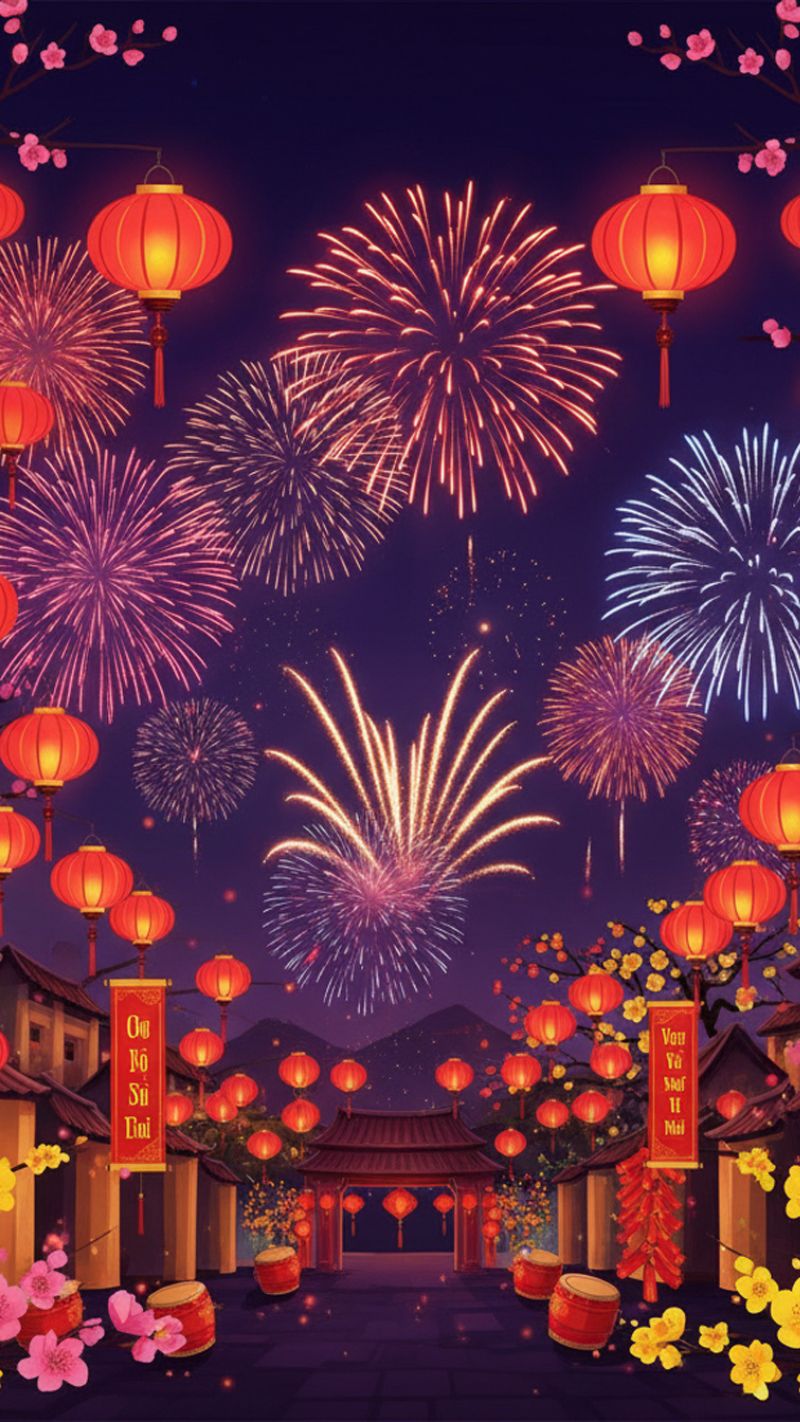 Sắc đỏ, cam, tím rực rỡ tiếp thêm nhiệt huyết, năng lượng và may mắn cho năm Bính Ngọ