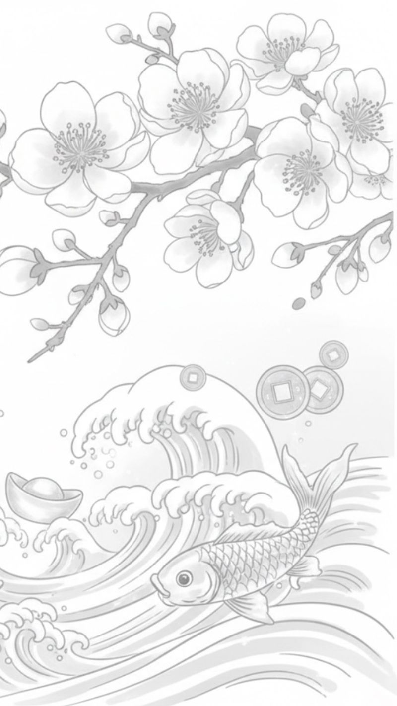 Xanh dương, đen kết hợp hình ảnh nước giúp công việc hanh thông, thuận buồm xuôi gió