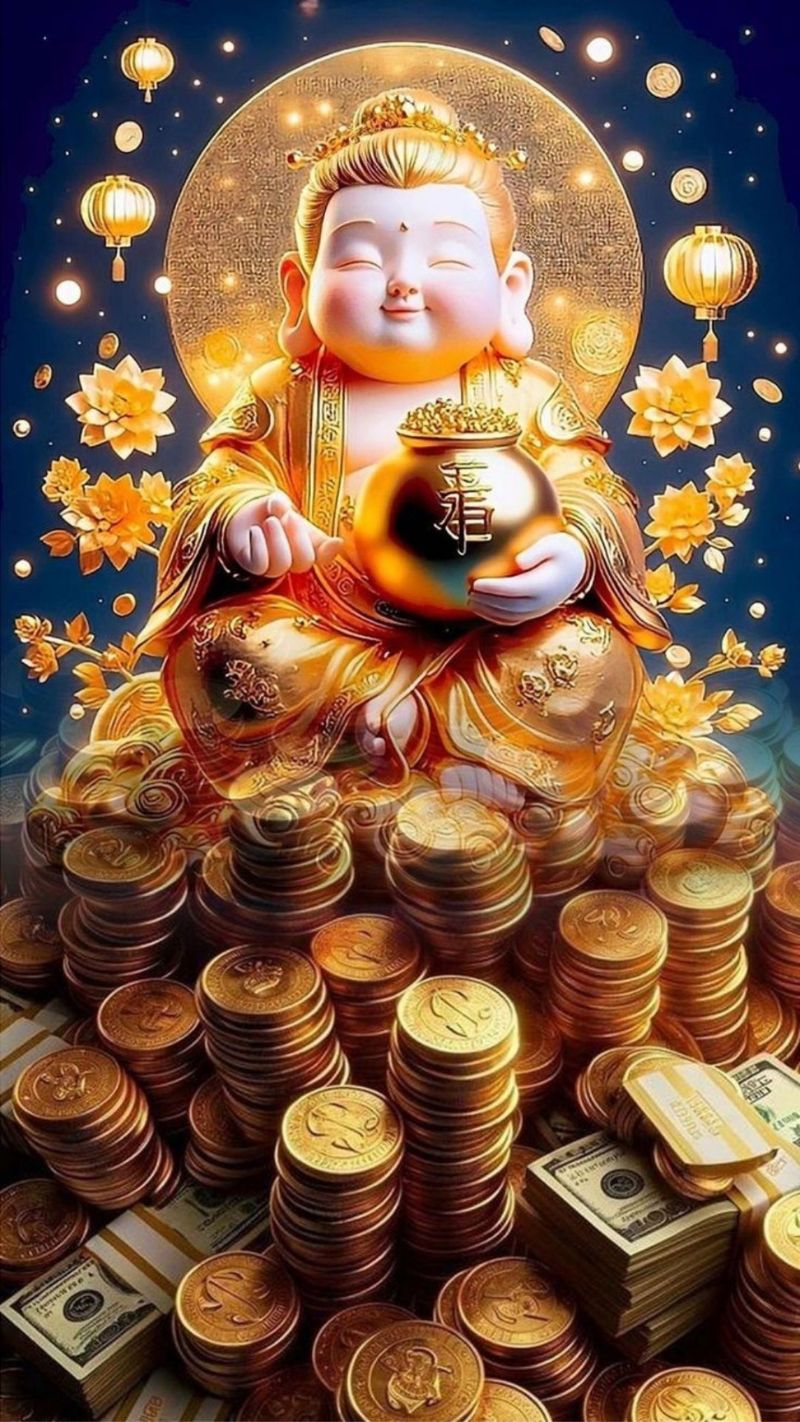 Sắc đỏ vàng may mắn, Thần Tài và chữ Tài Lộc giúp thu hút vận may, hanh thông việc làm ăn