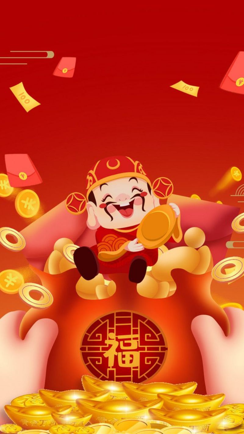 Sắc đỏ vàng may mắn, Thần Tài và chữ Tài Lộc giúp thu hút vận may, hanh thông việc làm ăn