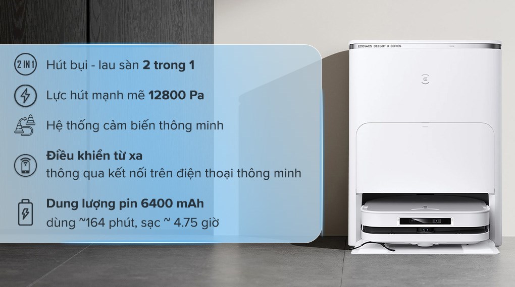 Robot hút bụi lau nhà Ecovacs Deebot X5 PRO OMNI là thương hiệu uy tín đến từ Trung Quốc