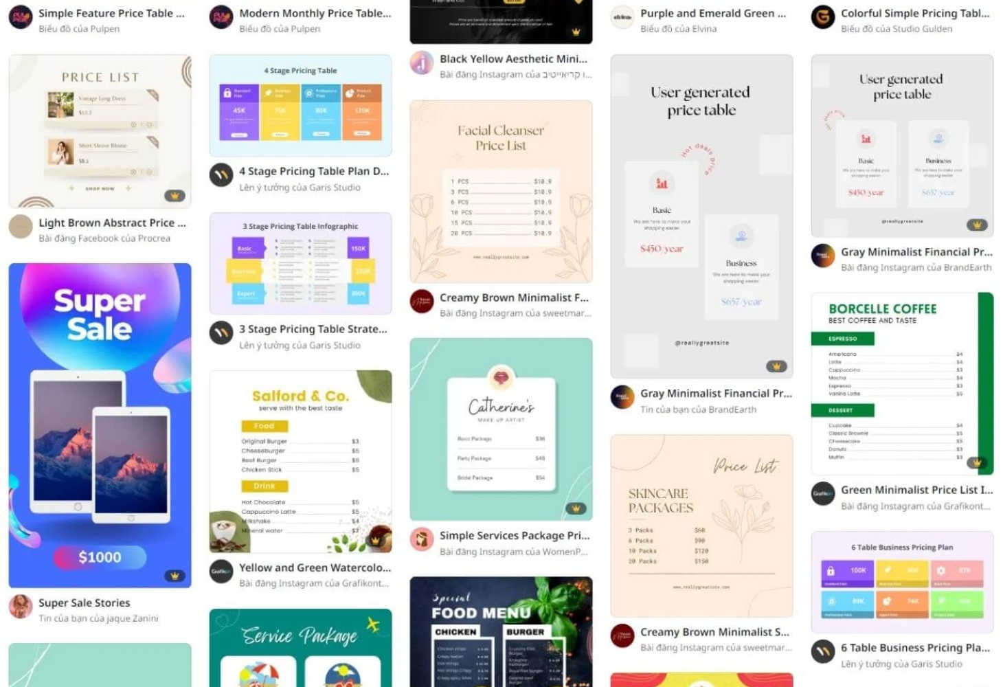 Canva cung cấp nhiều mẫu template để bạn sáng tạo