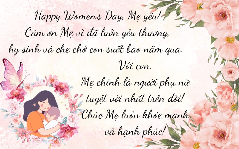 Mẫu thiệp 8/3 tặng mẹ 1 Mẫu thiệp 8/3 tặng mẹ 1