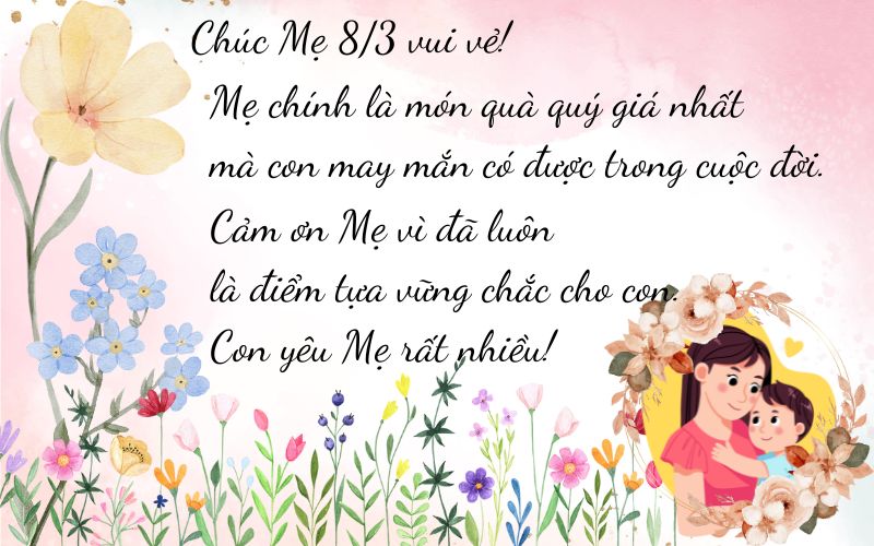 Mẫu thiệp 8/3 tặng mẹ 3 Mẫu thiệp 8/3 tặng mẹ 3