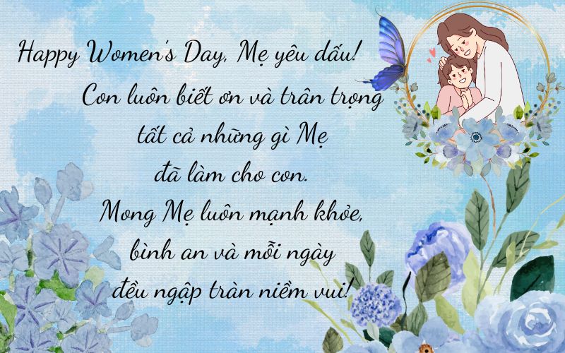 Mẫu thiệp 8/3 tặng mẹ 4 Mẫu thiệp 8/3 tặng mẹ 4