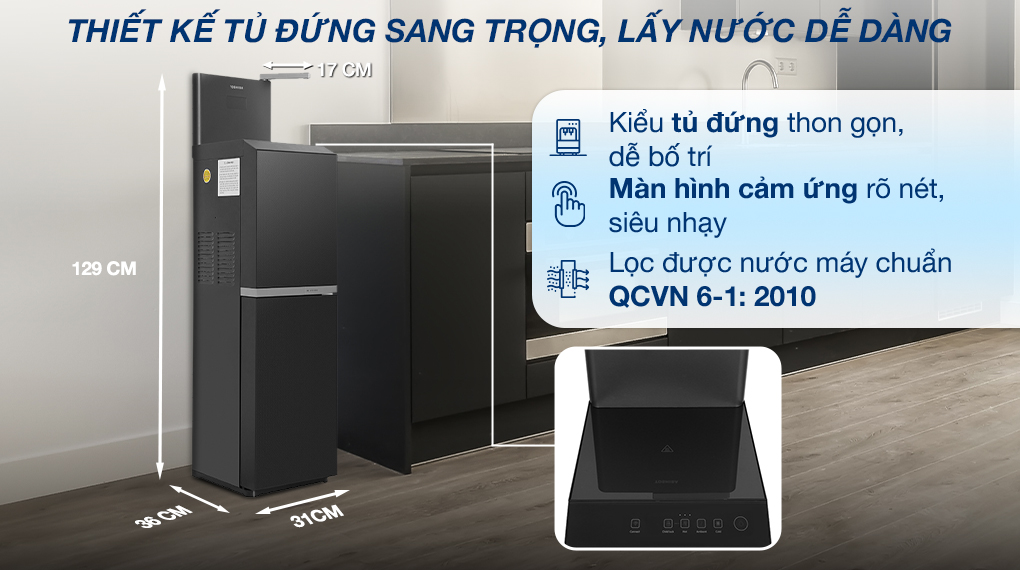 Luôn đặt máy lọc nước Toshiba TWP-W2399SVN(M) ở nơi thoáng mát