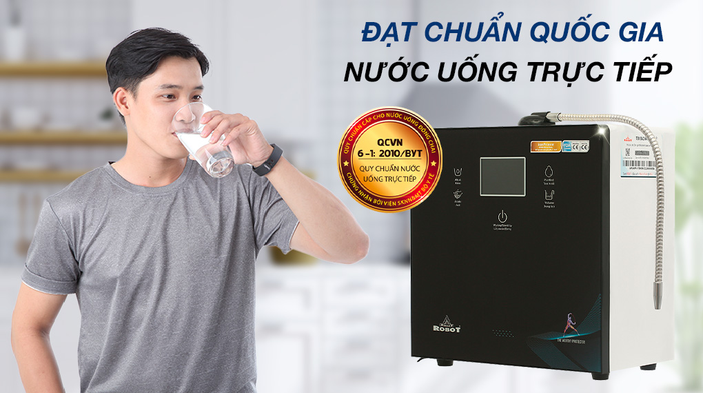 Máy lọc nước điện giải ion kiềm ROBOT IonPrince 59X 4 lõi 5 tấm điện cực đạt chuẩn nước uống trực tiếp
