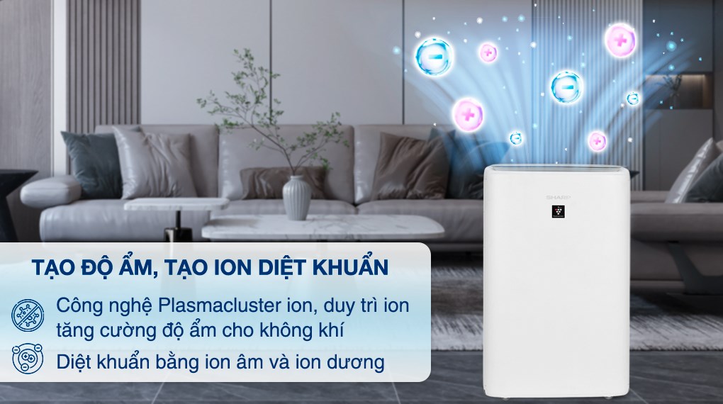 Máy lọc không khí Sharp KI-N50V-W 51W vừa tạo ẩm vừa lọc khí