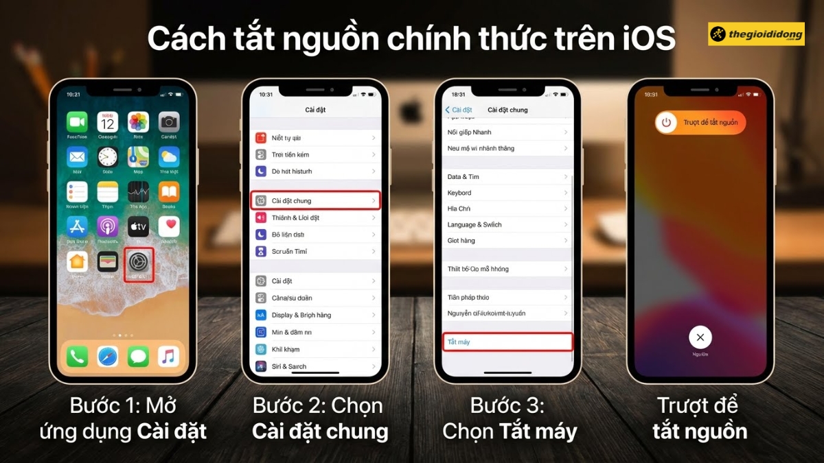 Tắt nguồn trong C&agrave;i đặt