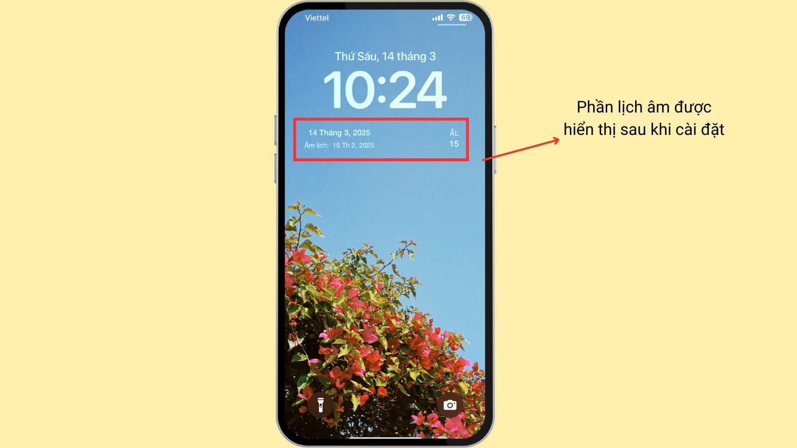 Lịch âm, dương được hiển thị sau khi cài đặt Lịch âm, dương được hiển thị sau khi cài đặt