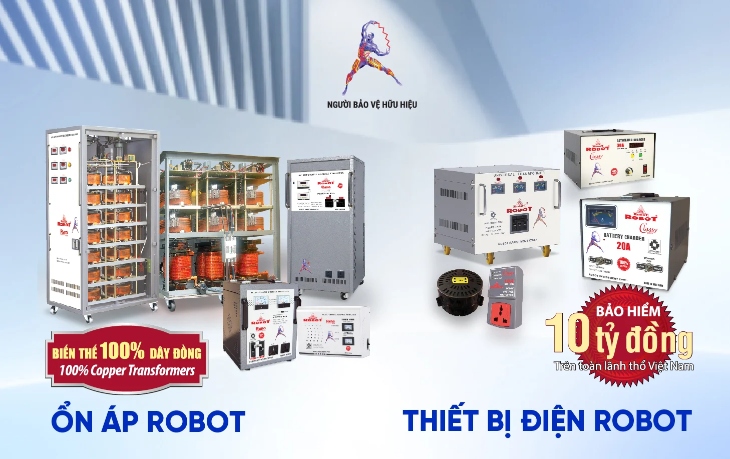 Ổn áp ROBOT sử dụng 100% dây đồng