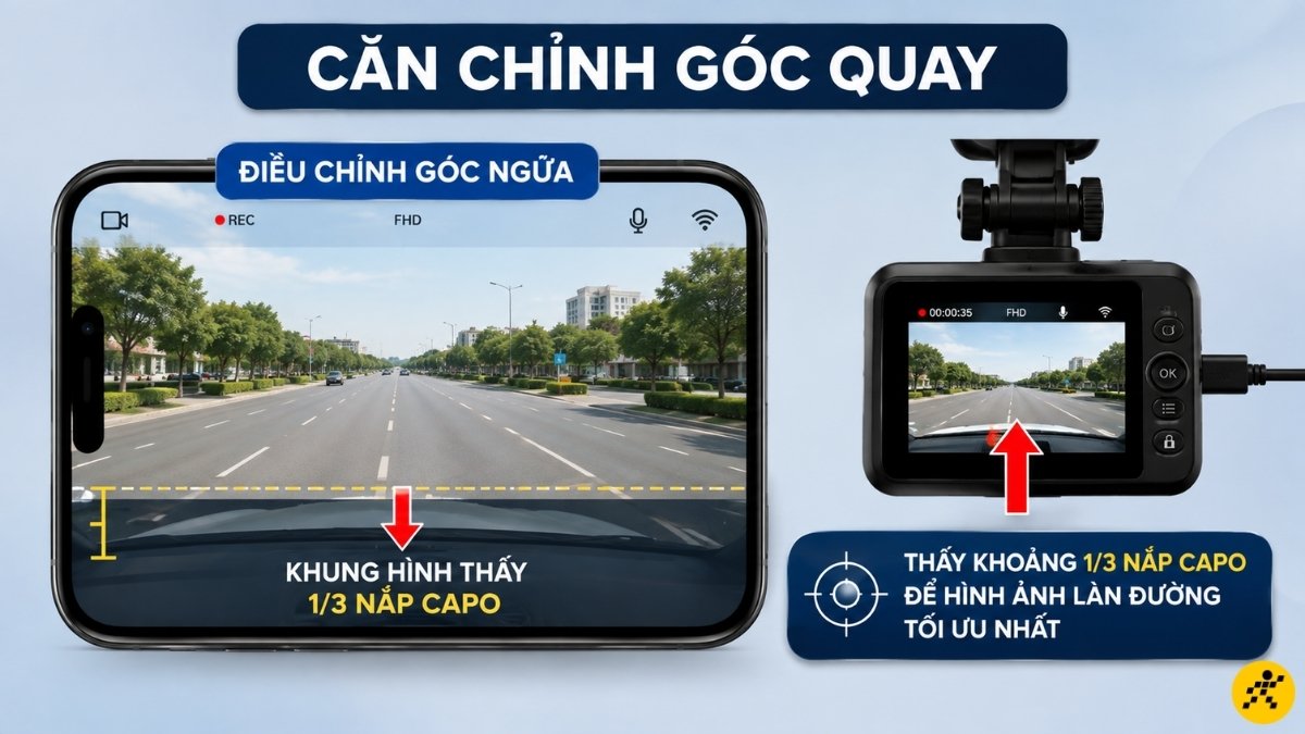 Căn chỉnh g&oacute;c quay
