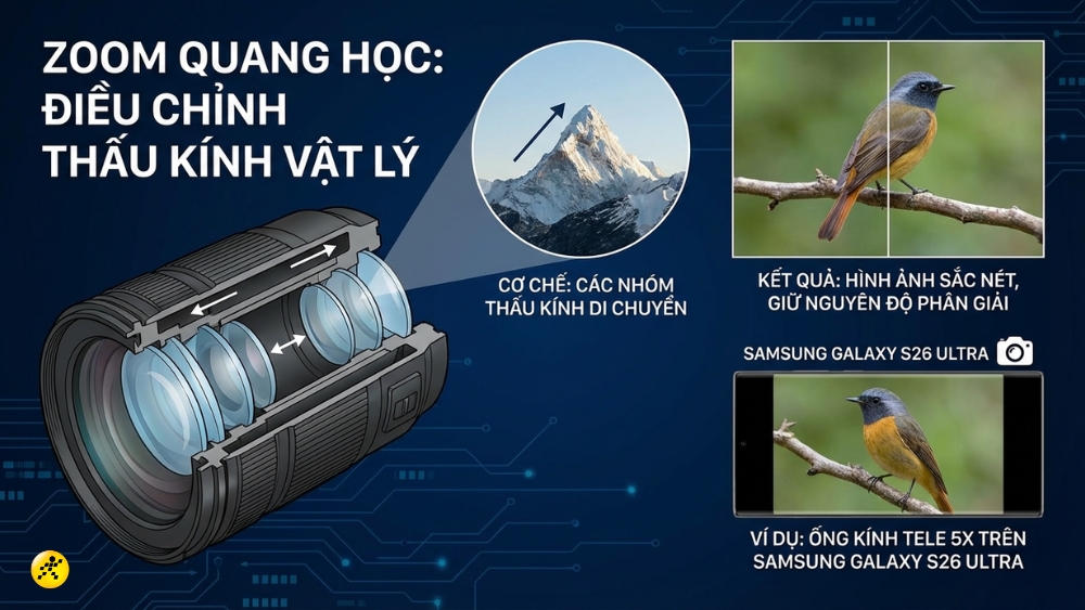 Zoom quang học (Optical Zoom)
