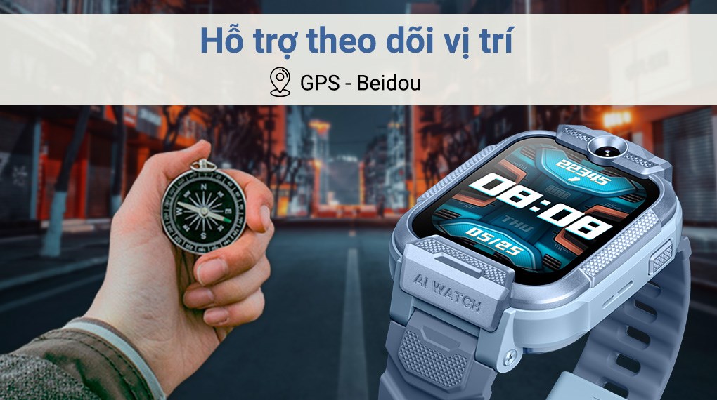 Đồng hồ định vị trẻ em Kidcare K1 có trang bị công nghệ định vị GPS và Beidou giúp bố mẹ luôn yên tâm về sự an toàn của con