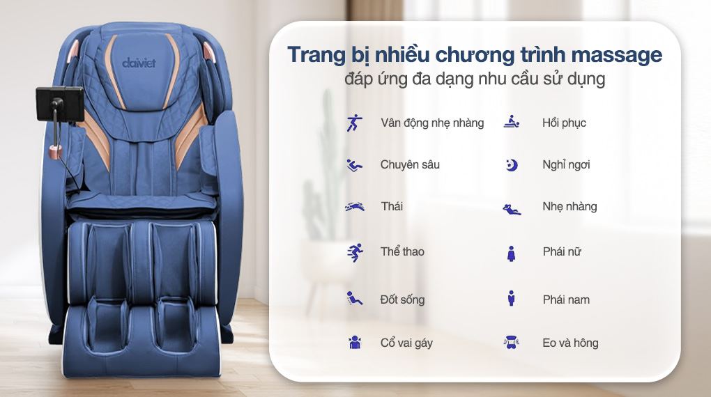 Ghế massage Makano MKGM-10004 Cung cấp 12 chương trình massage tự động đáp ứng nhiều nhu cầu thư giãn khác nhau