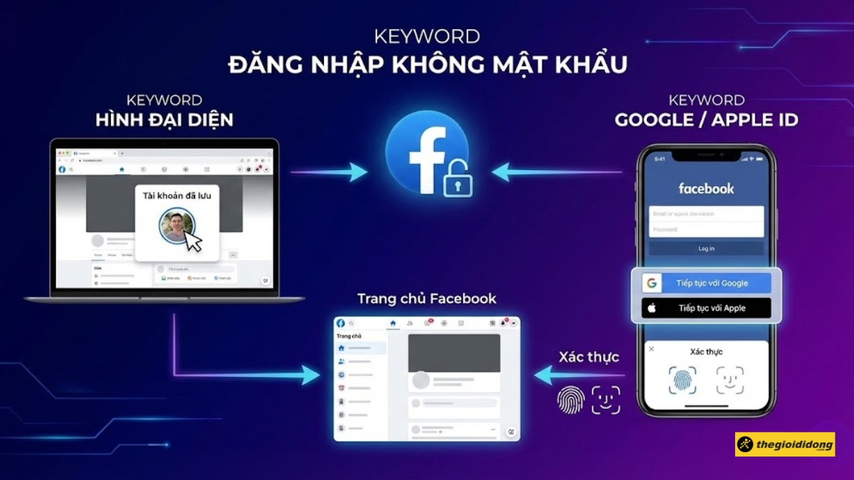 Đăng nhập Facebook kh&ocirc;ng cần mật khẩu