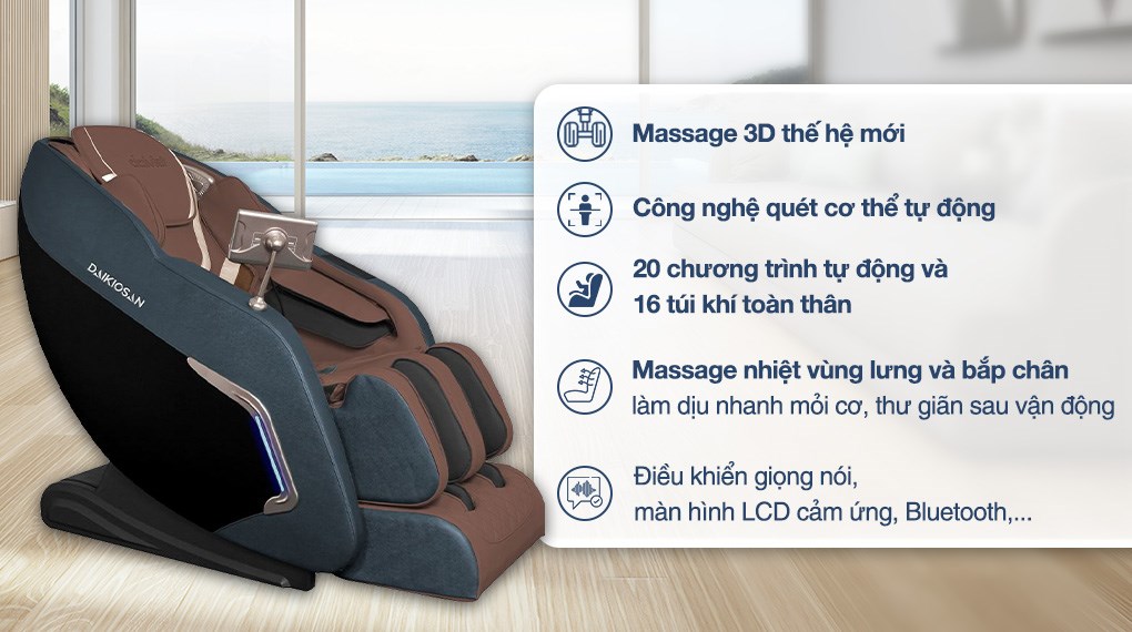 Ghế massage Daikiosan DC107 có 20 chương trình massage tự động
