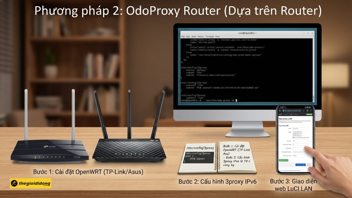 Phương ph&aacute;p 2: OdoProxy Router (Router-based)