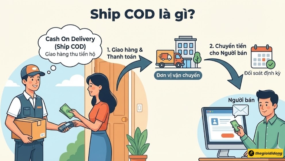 Ship COD l&agrave; viết tắt của "Cash On Delivery"