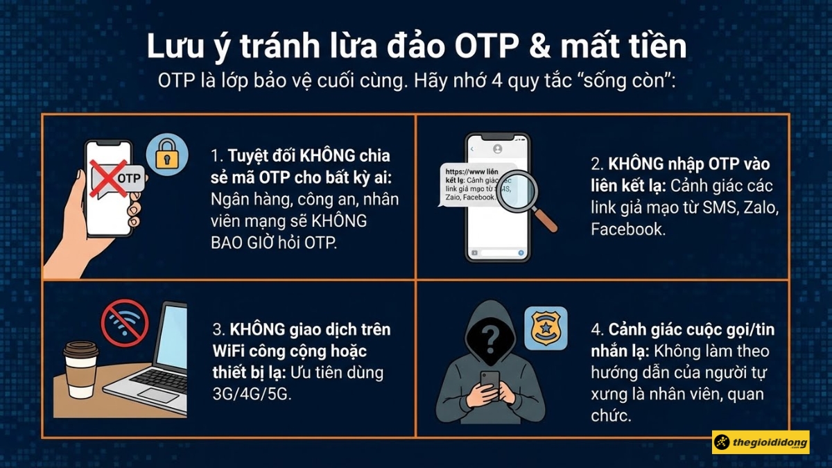 C&aacute;c lưu &yacute; để kh&ocirc;ng bị lừa đảo mất tiền qua OTP