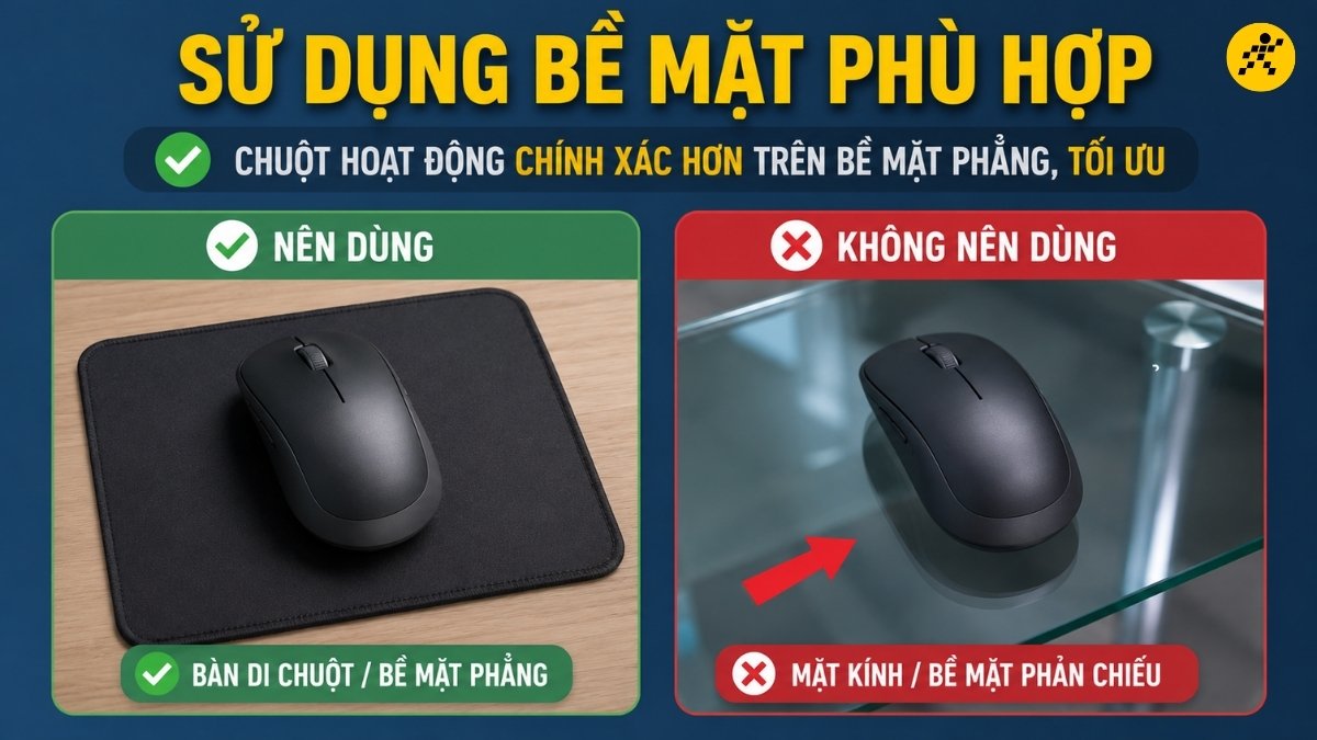 Sử dụng bề mặt phù hợp Sử dụng bề mặt phù hợp