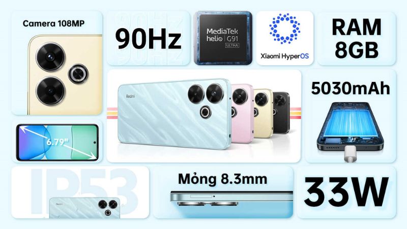 Hiệu năng chip Helio G91 Ultra, RAM 8GB mượt mà