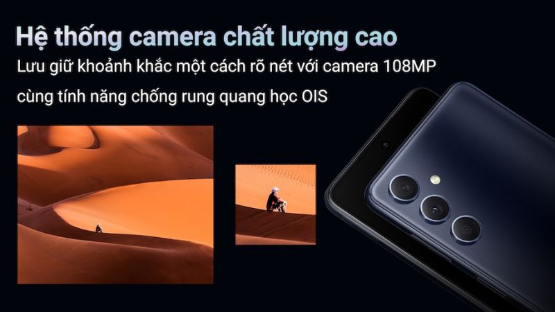 Camera chính 108MP cùng tính năng chống rung quang học OIS